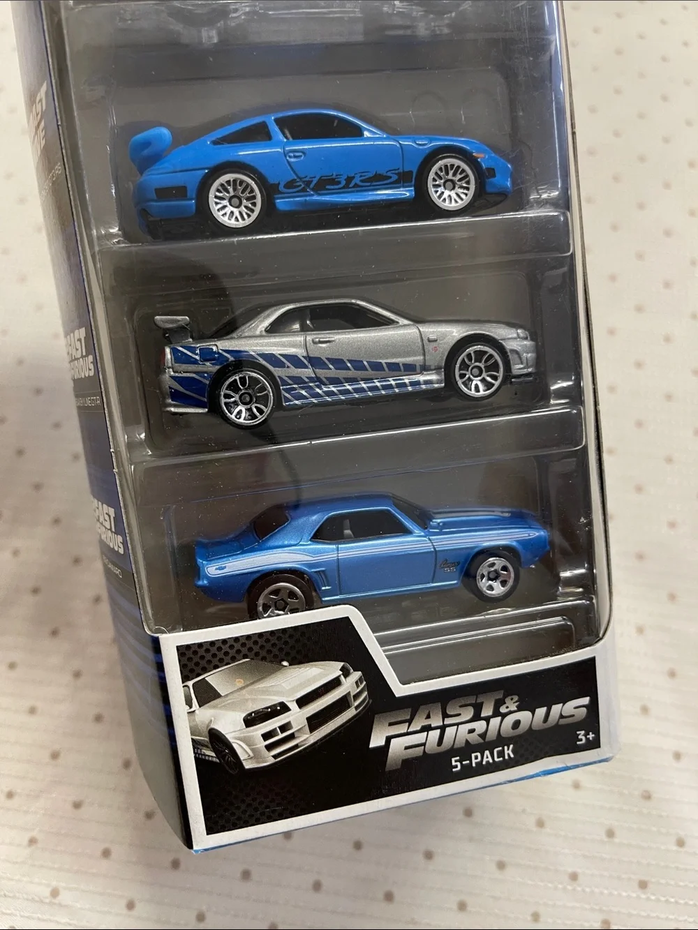 Hot Wheels Fast & Furious 5-Pack - Blue, Green, Beige, Silver Cars